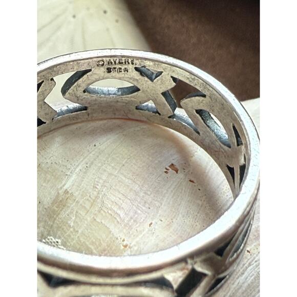 Retired James Avery Ichthus Cross Ring Sterling Silver Christian Band, Size 10.5 - Picture 2 of 4